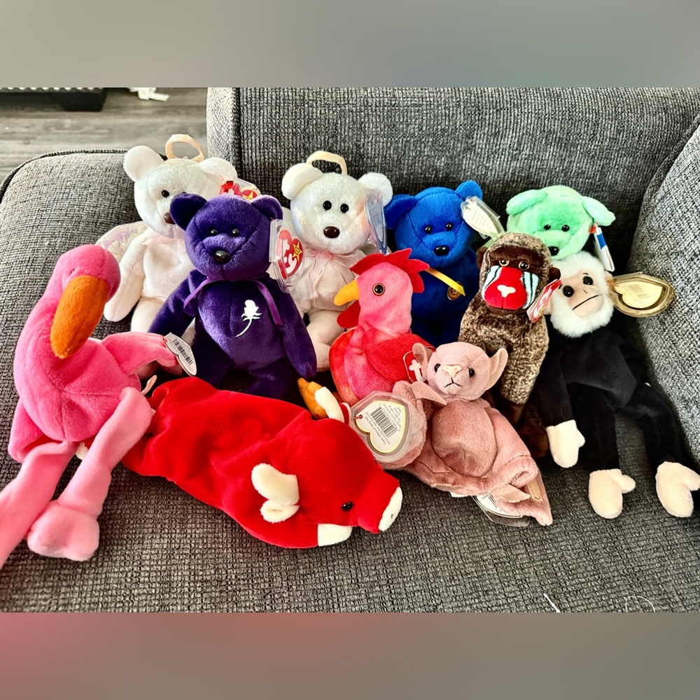 14 rare Ty Stuffed Animals Collection 10-30 years old most nwt